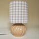 Ceramic lamp with a gingham cotton shade