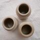 Set of 3 beige mustard jars
