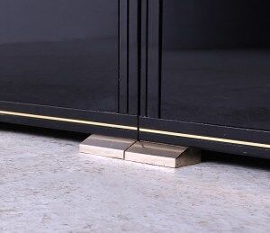 Art deco black and gold cabinets by Pierre Vandel, 1970s