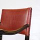 Set Of 2 Antique Armchairs Made In Oak & Red Leather From 1930s