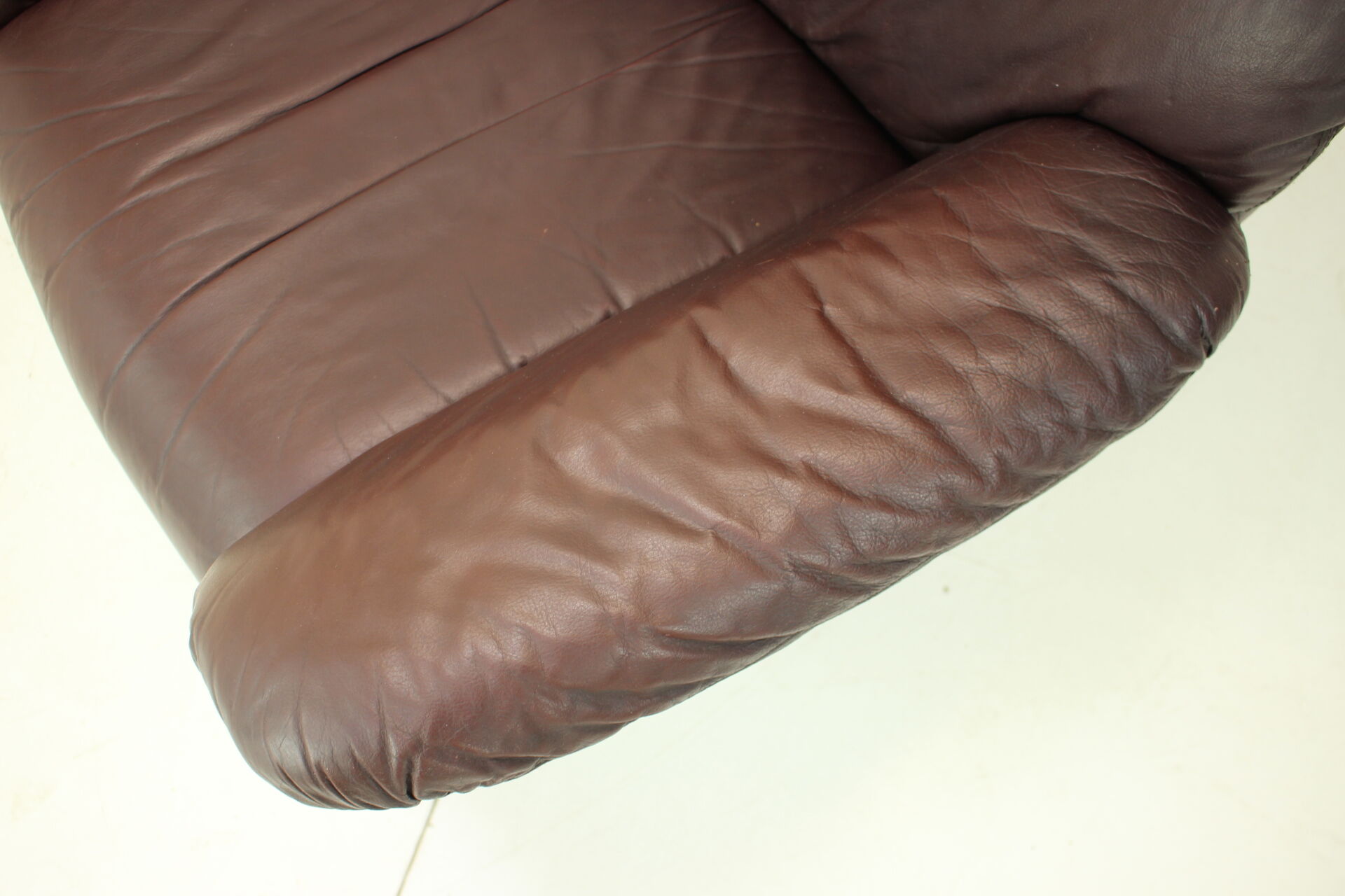 Large scandinavian adjustable leather armchair by peem, 1970s, finland