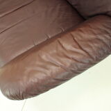 Large scandinavian adjustable leather armchair by peem, 1970s, finland