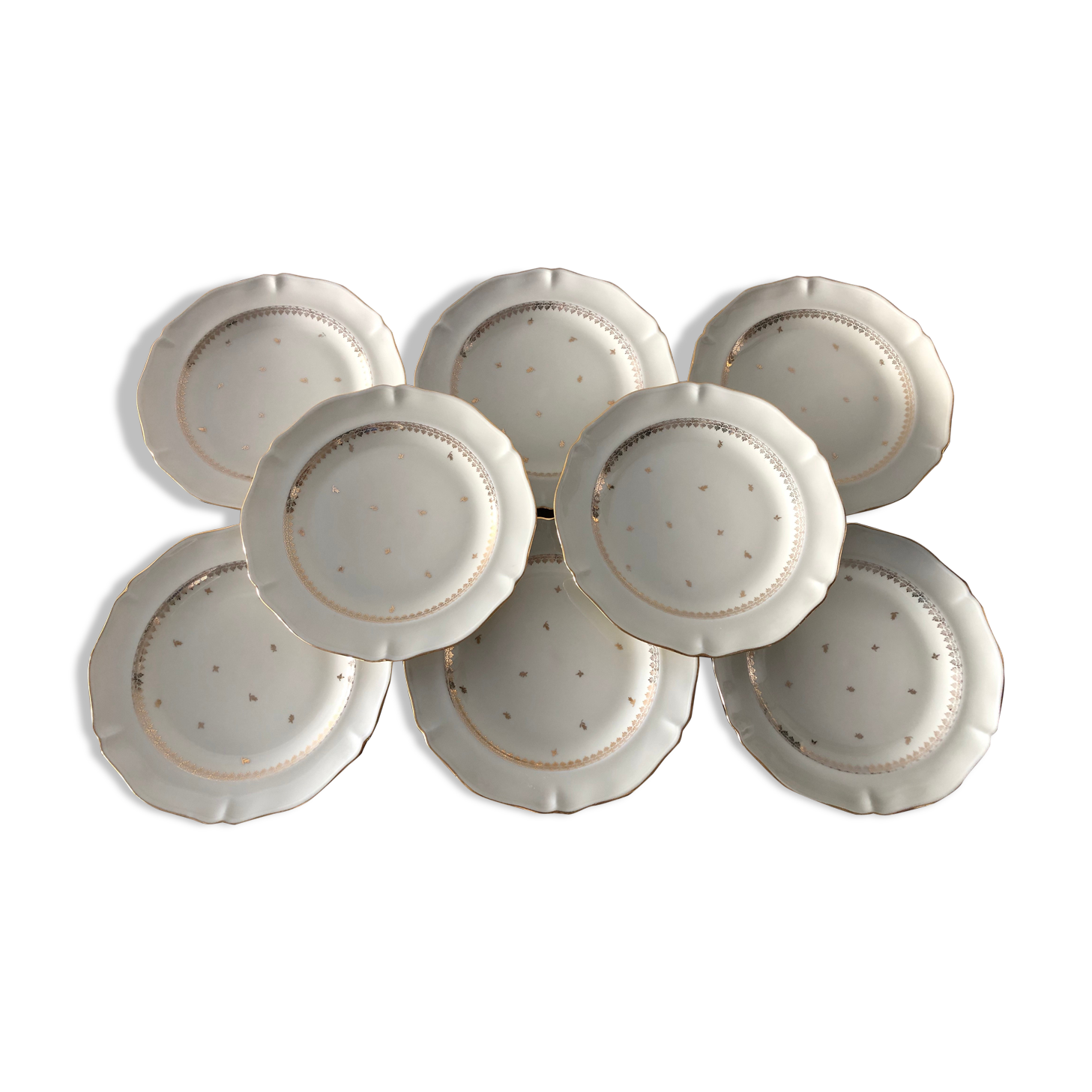 Service of 8 flat plates, Limoges
