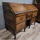 Antique curved secretary desk, Louis XV style, made of solid wood and marquetry.