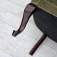 1960s, Danish armchair, green furniture velour, beech wood legs.