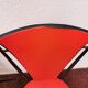 series of 6 Vintage red chairs design COLETTE GUEDEN 60s