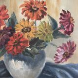 Old painting bouquet of flowers