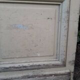 Porte d'entrée cintrée double en chêne, grilles et verre, XIXème