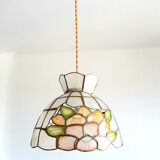 Mother-of-pearl suspension with art deco flowers