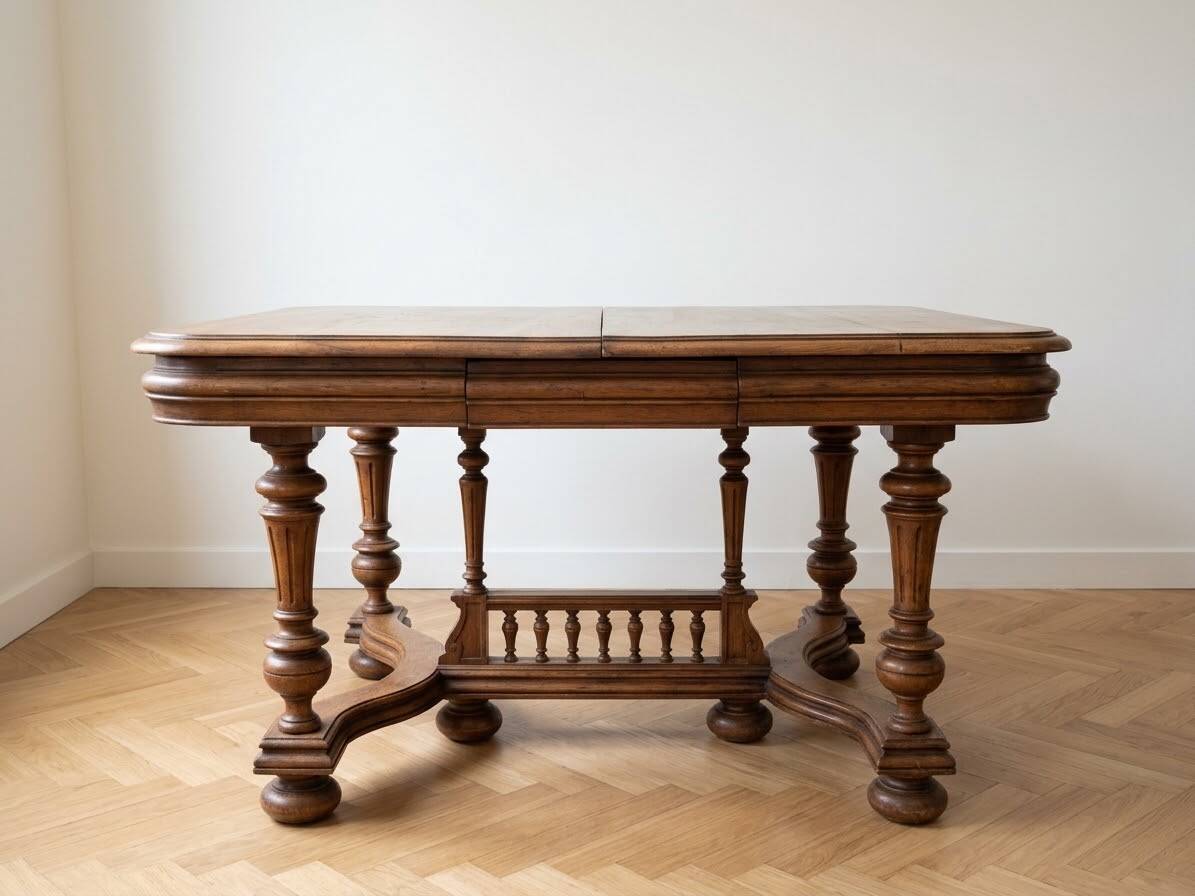 Antique solid wood dining table