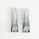 Pair Of Mid Century Sputnik Chrome Wall Lamps From Doria, Germany, 1970s