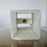 Pair of Scandinavian pendant lights in teak and perspex, 1970s.