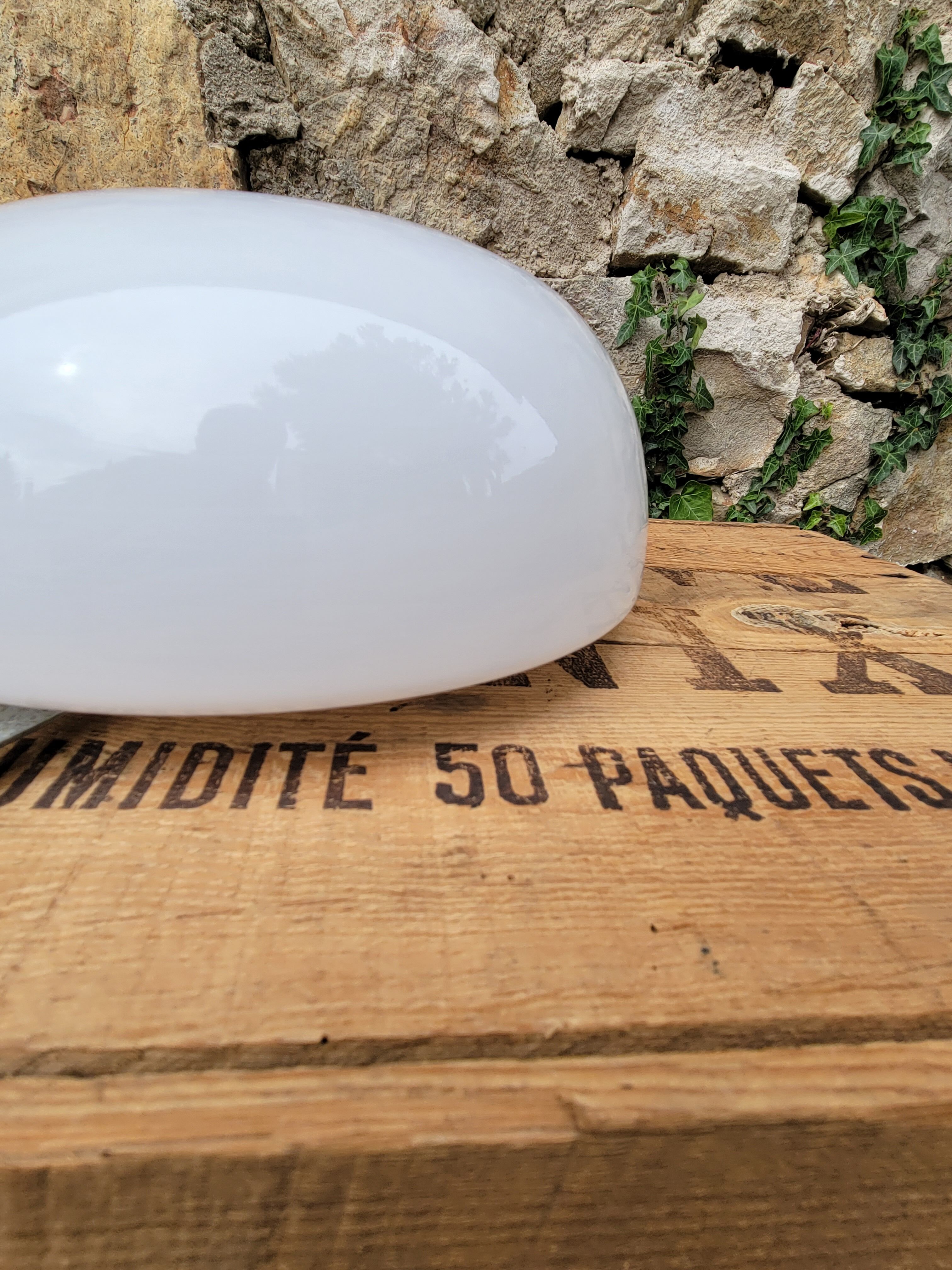 Half-globe opaline ceiling light