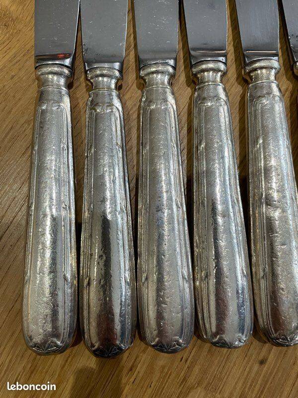 Set of 6 silver-plated knives