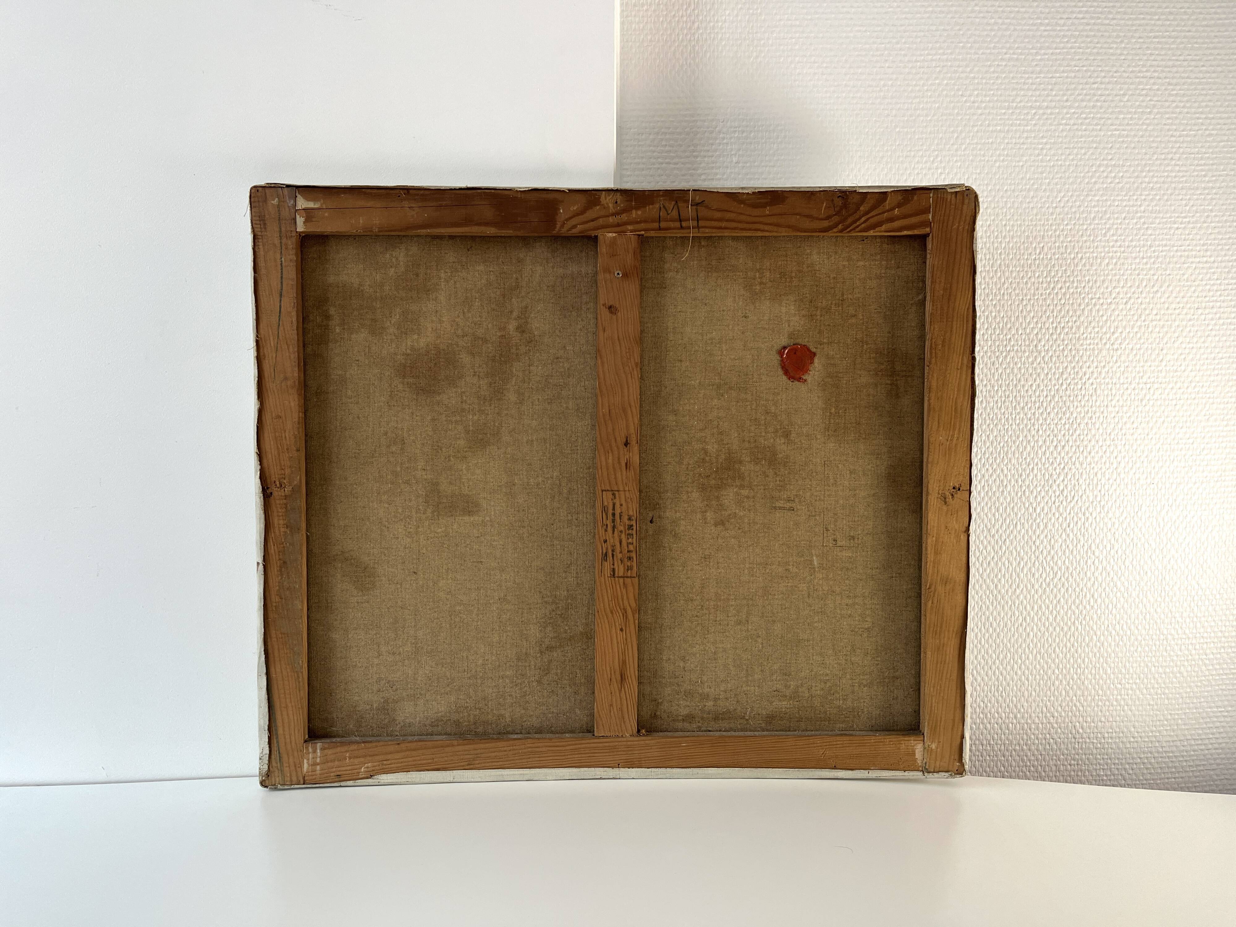 Authentic still life with peaches signed Gaston Hamanovick 1920