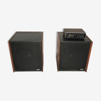 Set of two speakers Altec and Audiola cassette player