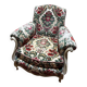Pair of Louis XV style velvet bergère armchairs