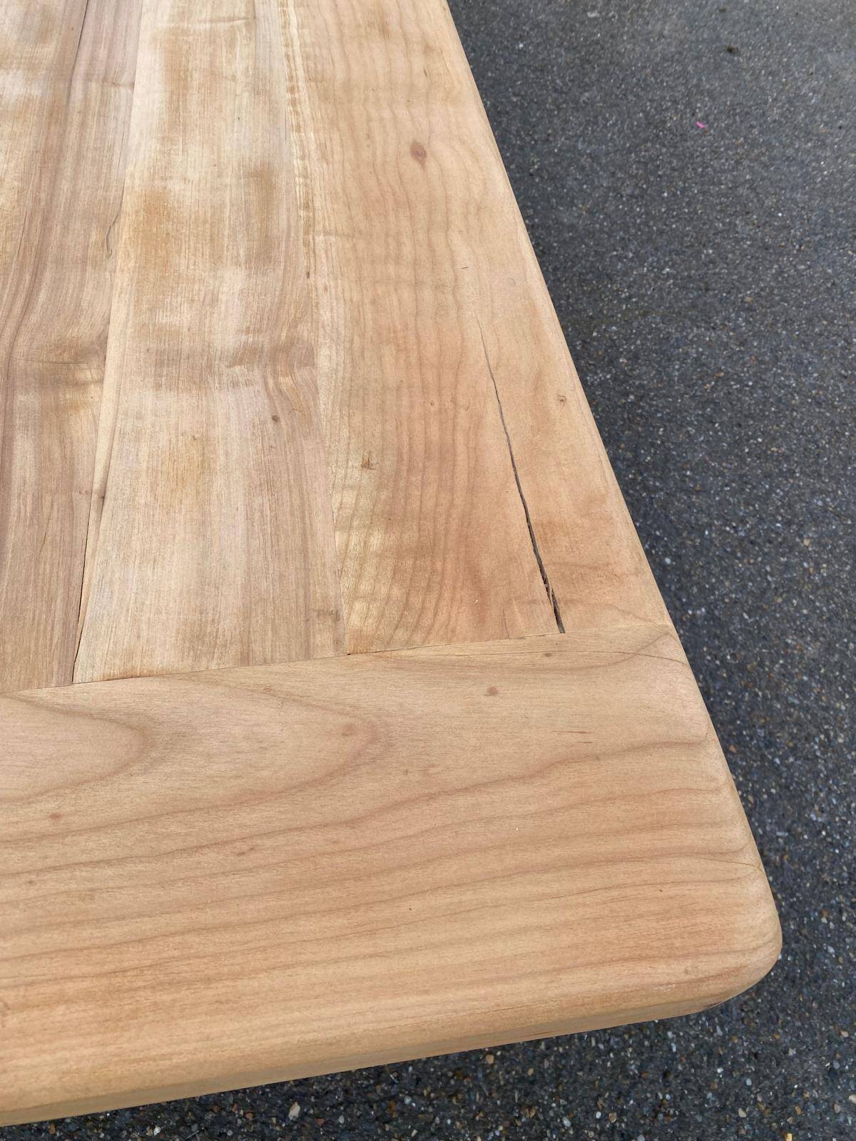 Renovated extendable farmhouse dining table made of solid wood, 200cm, 1950.