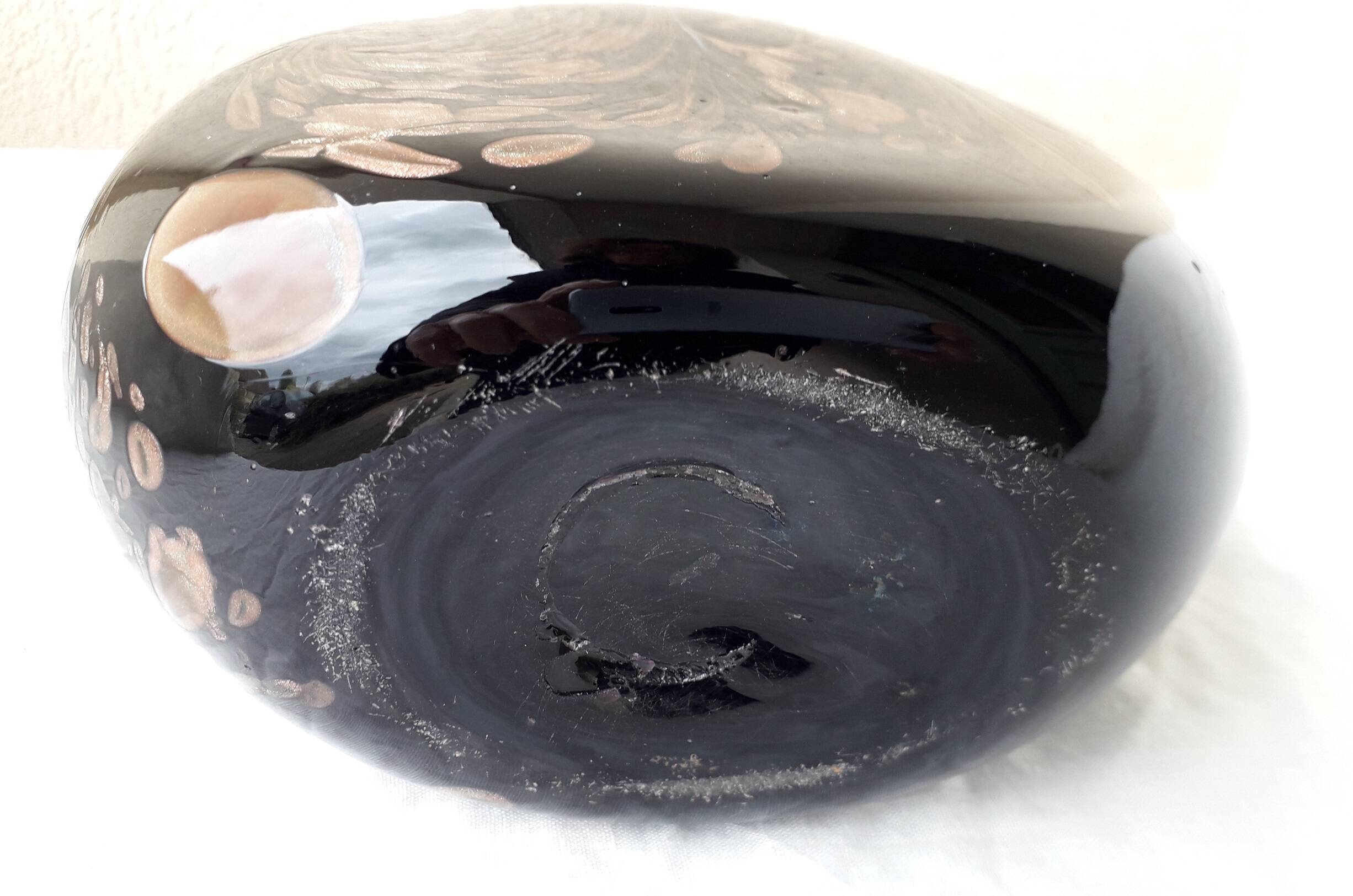 Nason glass vase with metal inclusions