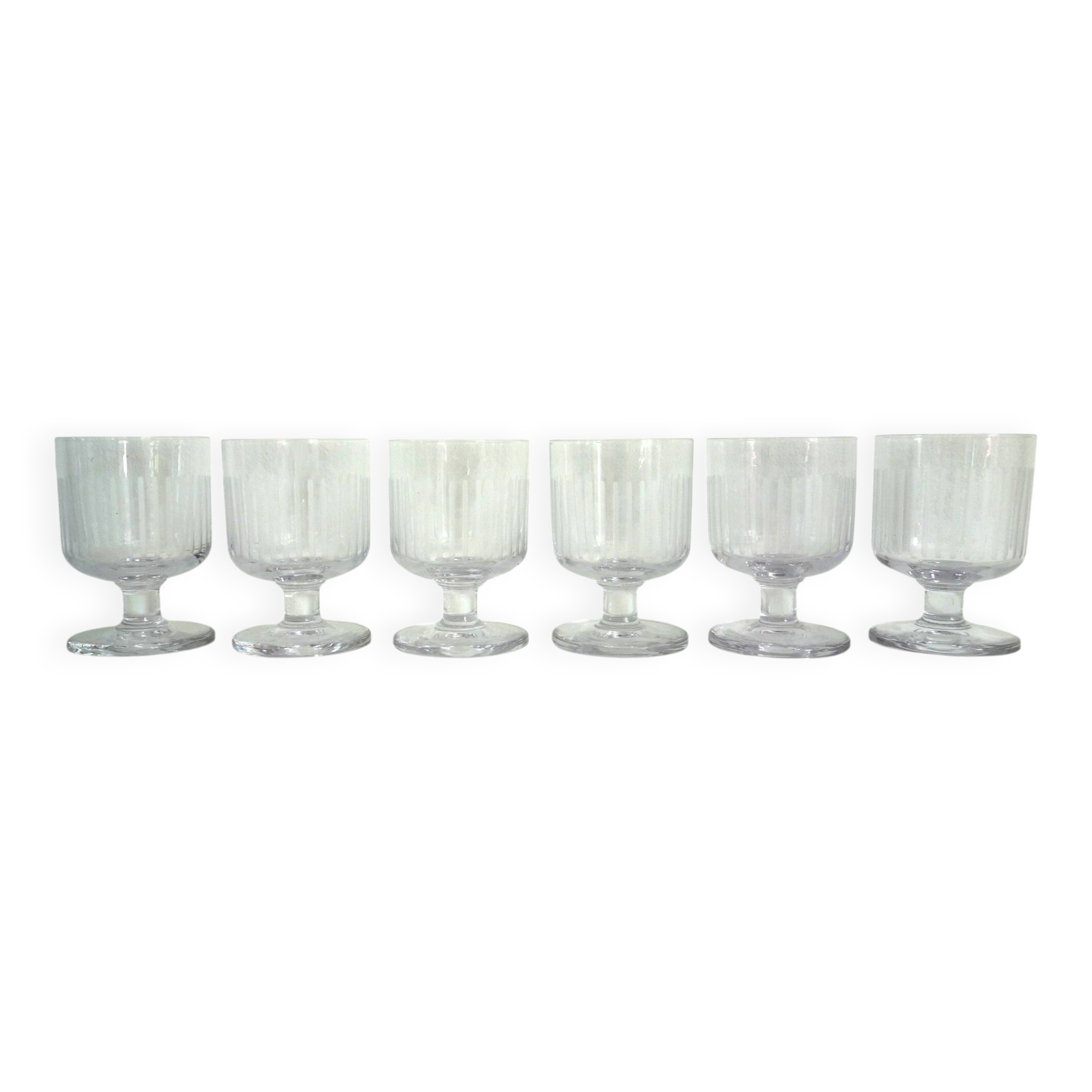 Set of 6 vintage cut crystal aperitif glasses