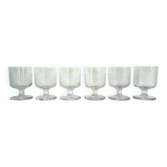 Set of 6 vintage cut crystal aperitif glasses