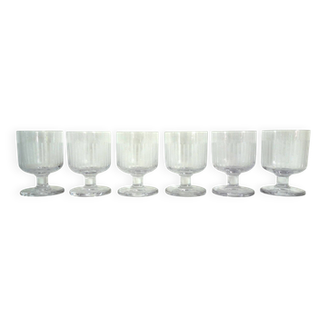 Set of 6 vintage cut crystal aperitif glasses