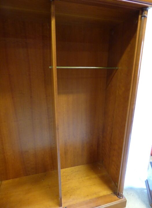 Wardrobe two doors empire style wood merisier
