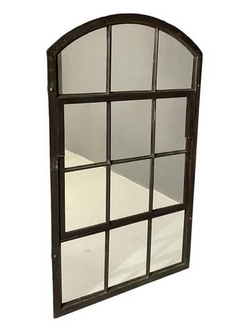 Miroir industriel en fer patiné, Tchécoslovaquie, années 1960