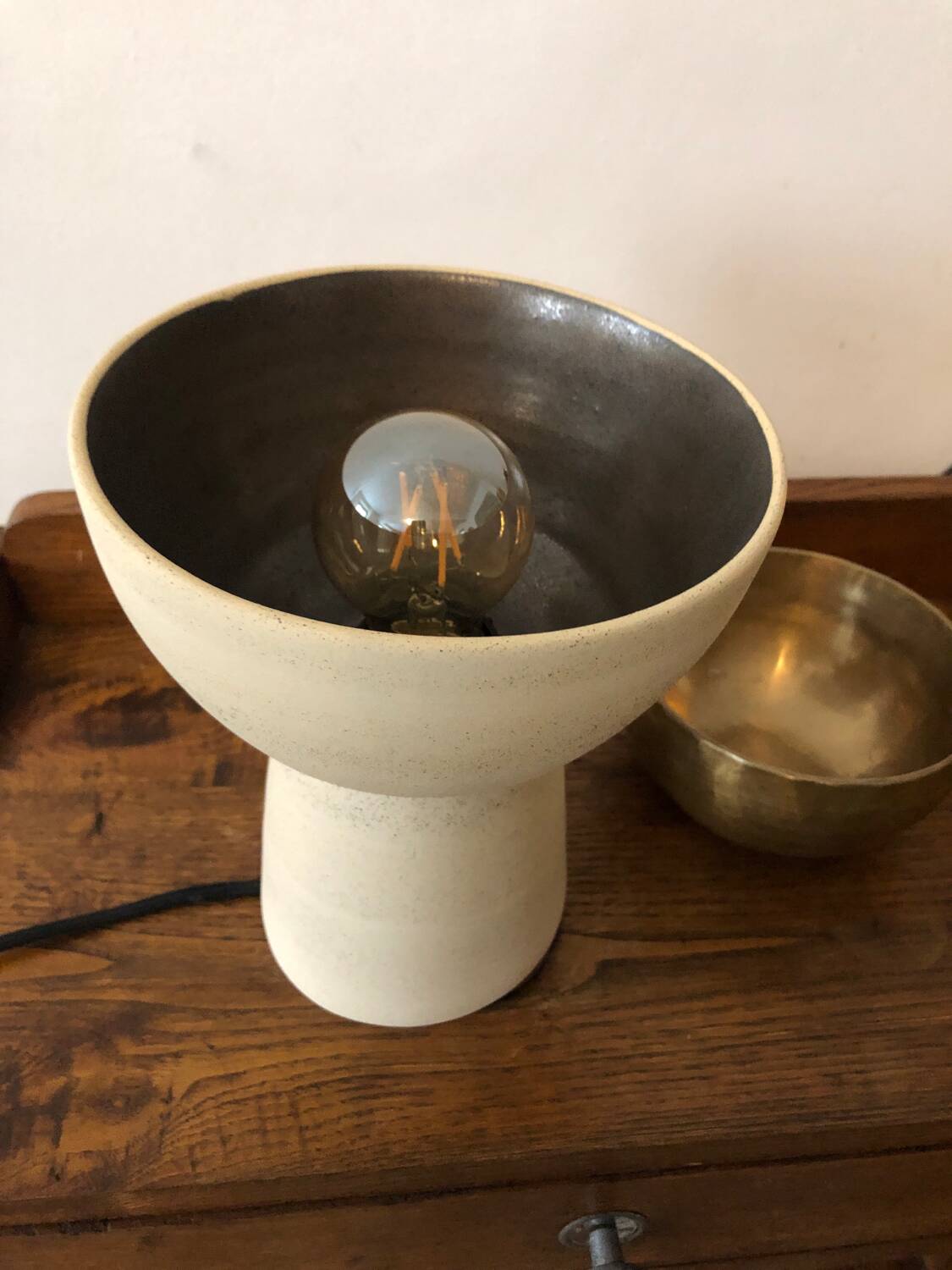 Ceramic stoneware floor lamp