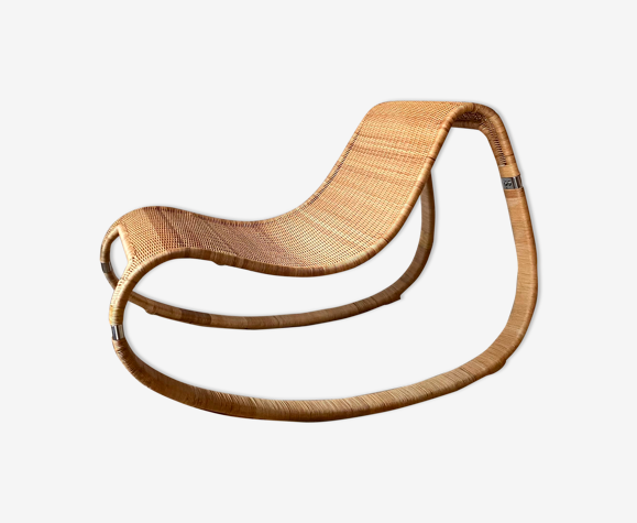 Fauteuil à bascule en rotin James Irvine pour Ikea | Selency