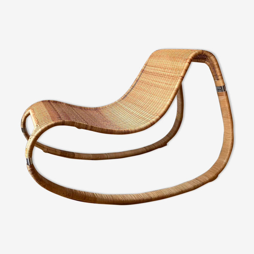 Fauteuil à bascule en rotin James Irvine pour Ikea | Selency