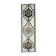 Vintage Turkish Oushak Handmade Wool Cotton White Runner Rug 100x320