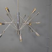 Vintage chrome sputnik style chandelier, 1970s