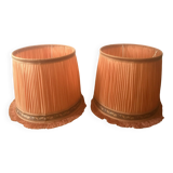 Pair of vintage 1950 orange lampshades