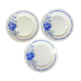 3 flat plates Badonviller model rose no Digoin