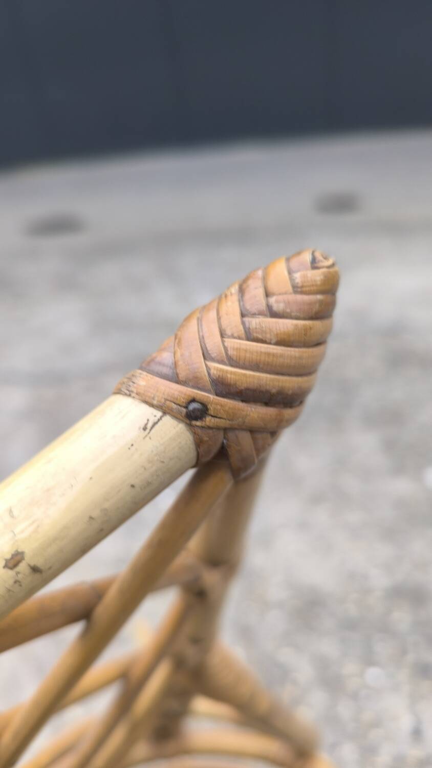 Rattan chair by Louis Sognot 1960