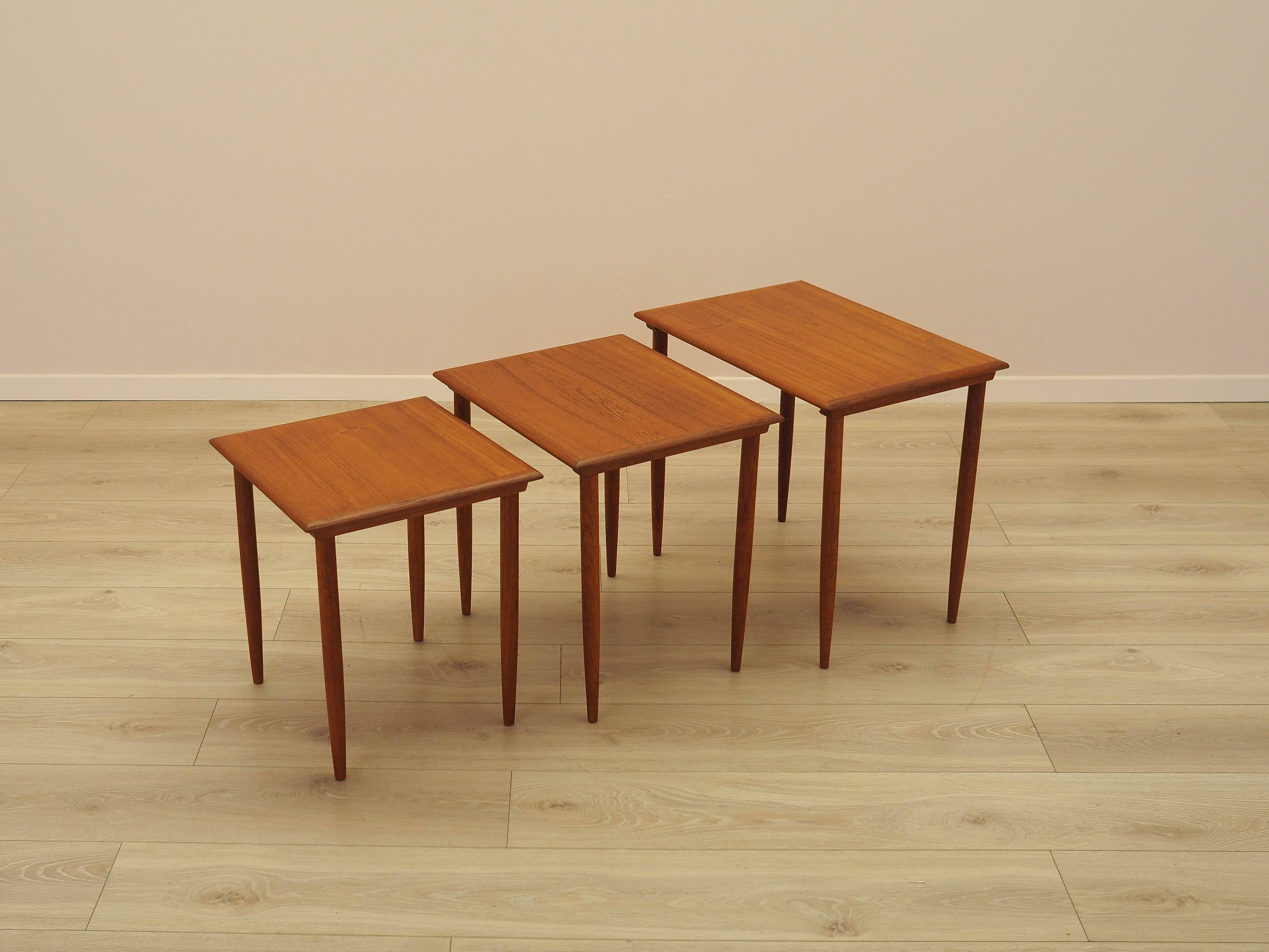 Nest of teak tables, Danish design, 1970s, made in Denmark