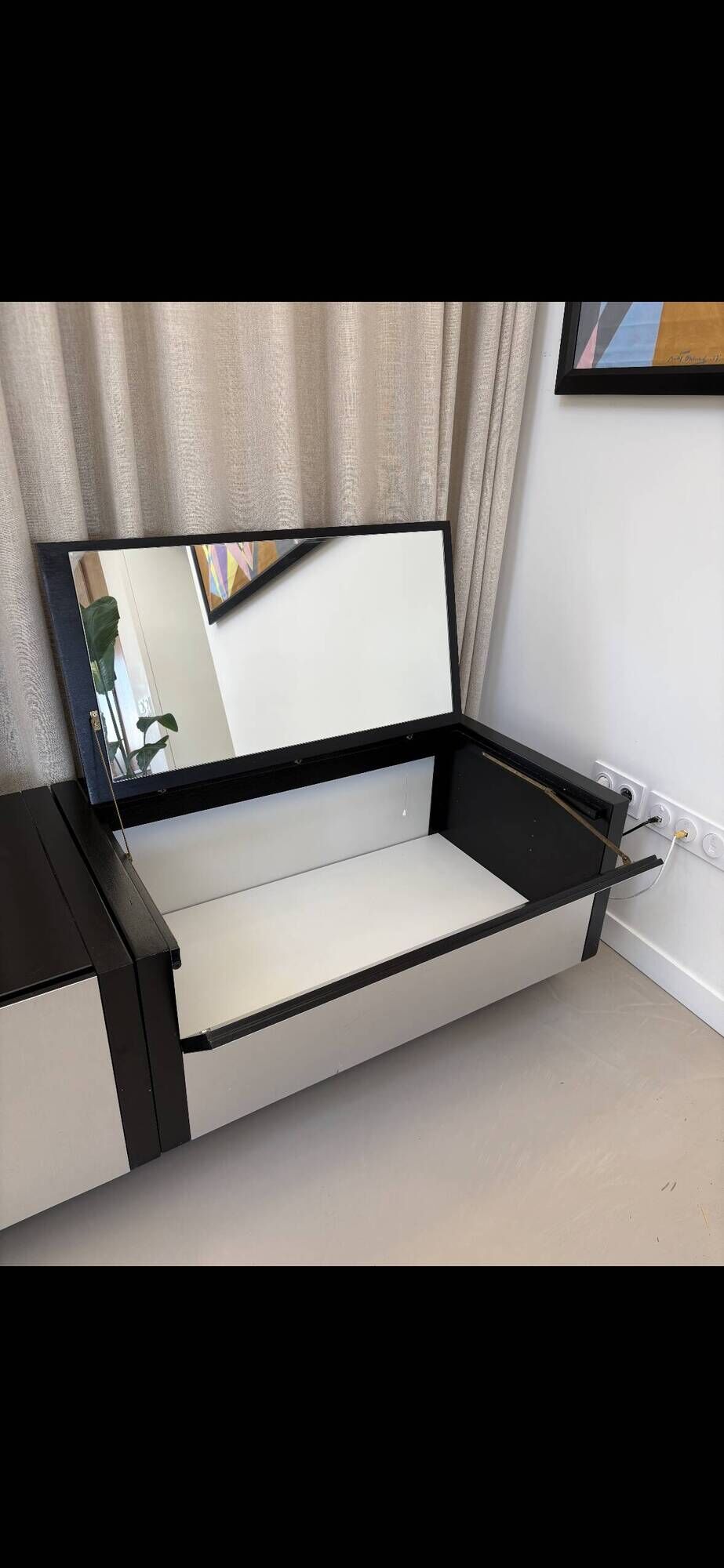 Modular enfilade Roche Bobois "Camora Nova" in brushed aluminium.
