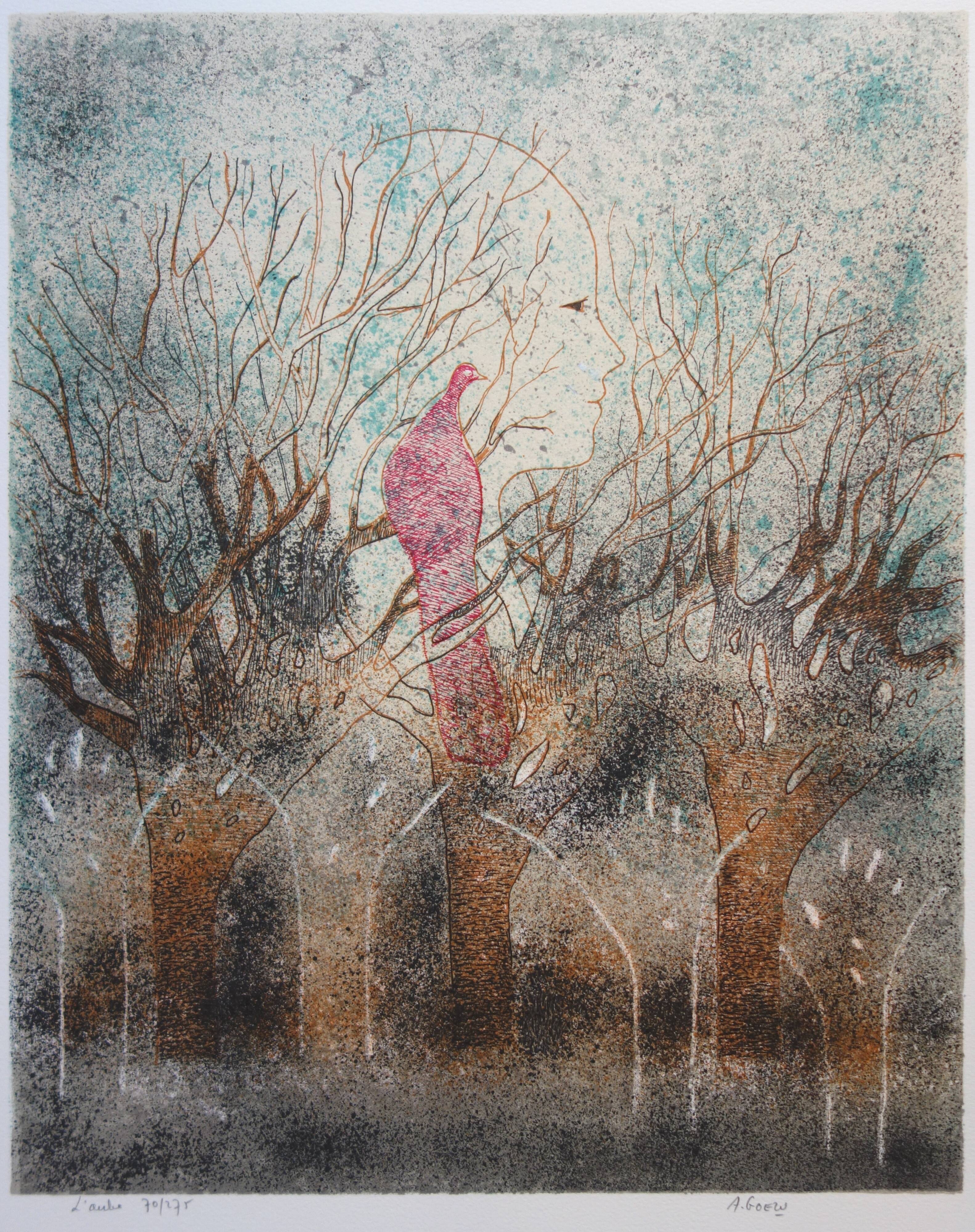 André Goezu: Dawn, the end of a dream, original signed lithograph