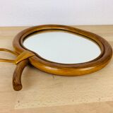 Vintage rattan apple mirror 33x34cm