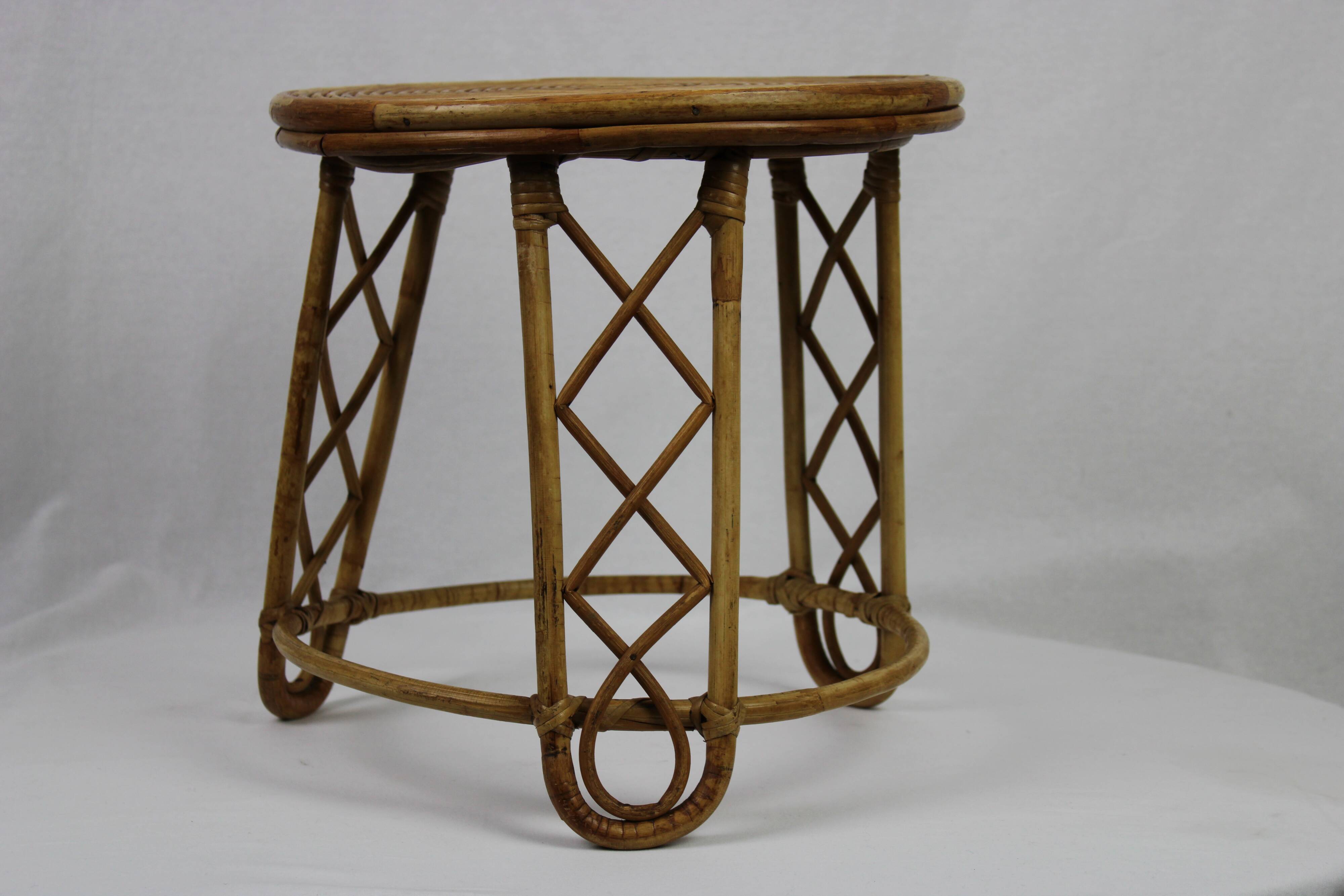 Rattan side table