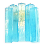 Impressive contemporary sconce made with light-blue Murano glass “squared” elements. Luxury modern