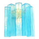 Impressionnante applique contemporaine composée d'éléments « carrés » en verre de Murano bleu clair.  Luxe moderne
