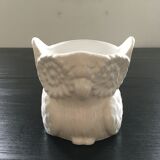 Cache pot hibou blanc