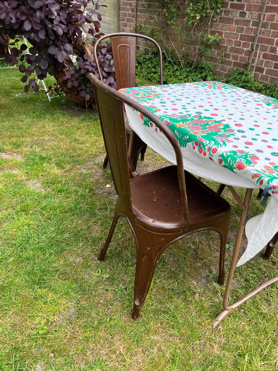 Old metal patio chairs