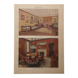 Original lithograph on furniture