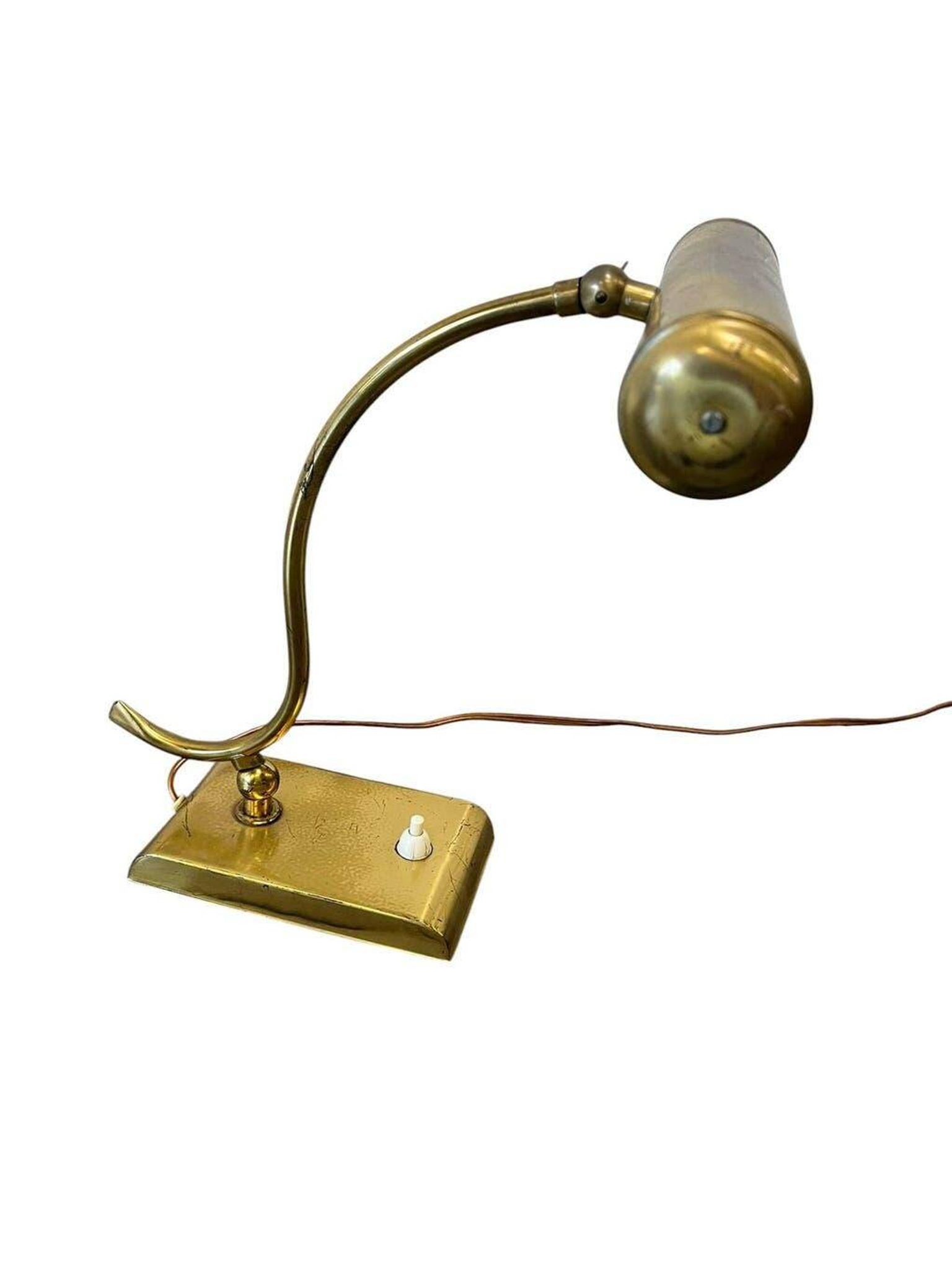Vintage desk lamp in gilded brass / desk lamp / banker’s lamp
