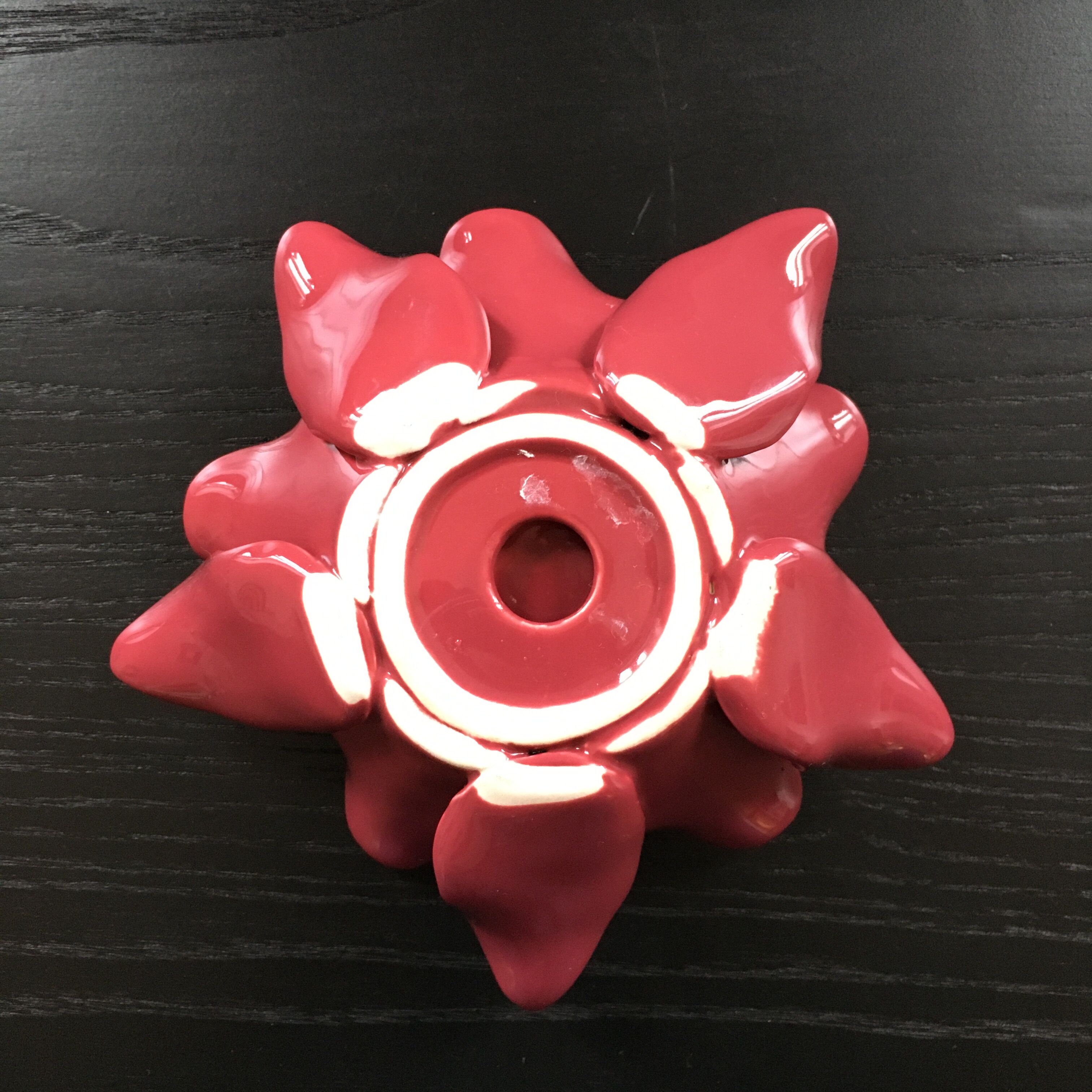 Pink flower candle holder