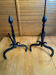Pair of Fireplace Chenets Cast Iron Pointed 19th Century Vintage
