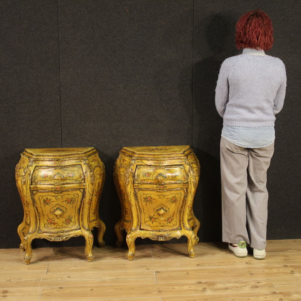 Pair of bedside tables in Venetian style from the 60s